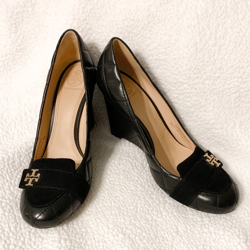Tory Burch Leila Loafer Quilted Wedge Heels